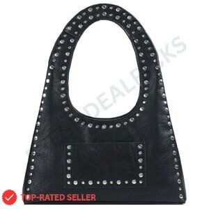 Vintage Studded Hobo Bag Punk Streetwear Tote Shoulder Purse Chic